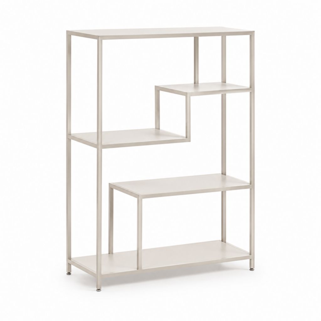 Scaffale da terra bianco in acciaio verniciato a polvere rettangolare 80 x 30 x 160 cm